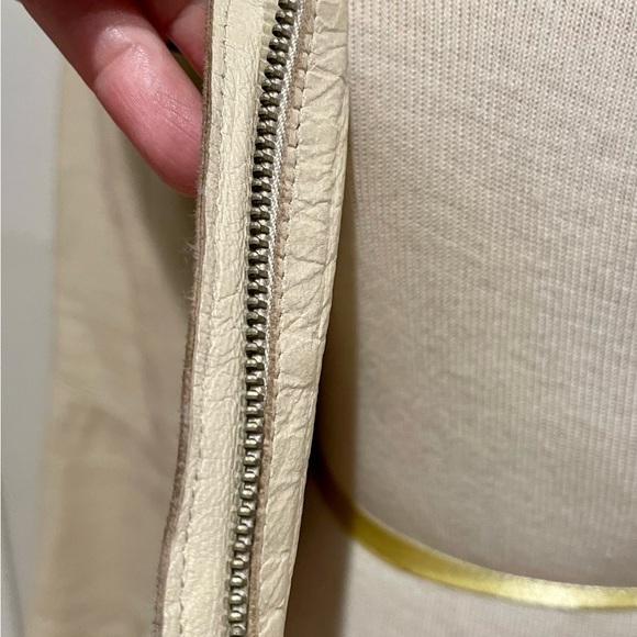 Women’s Tombolini Leather Blazer Jacket Cream Size 42 - Picture 6 of 15